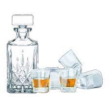 Square Base Decanter With 6 Rock