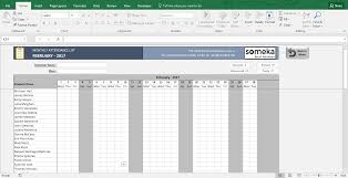 Attendance Sheet Printable Excel Template Free Download