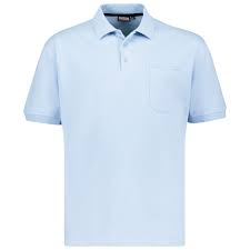 Hellblaues Kurzarm Polo Shirt KENO von ADAMO in Pique Qualität für Herren  in großen Größen bis