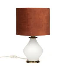 Vintage Table Lamp With Opaline Glass