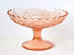 Vintage Pink Glass Bowl With A
