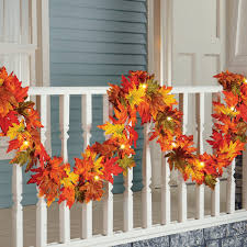 9 ft lighted fall maple leaf garland