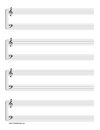 This Printable Hymn Music Manuscript Paper Has Four Systems Of Two