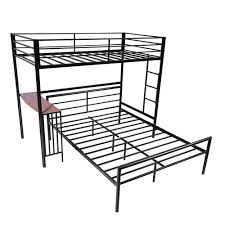 twin over full metal bunk bed with desk