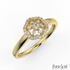 18 karat gold diamond fl ring