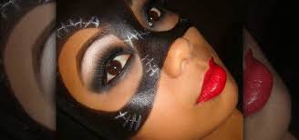 a catwoman mask with makeup