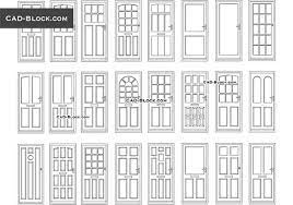 Doors Cad Blocks In Plan Front View