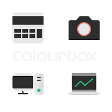 Elements Notebook Accounting Pc And Stock Vector