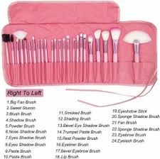 sixplus pink 24 makeup brush set with