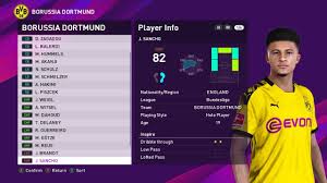 Create and share your own fifa 20 ultimate team squad. Borussia Dortmund Players Faces Ratings Pes 2020 Youtube