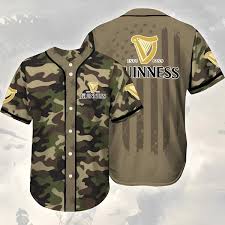 guinness beer baseball jersey green and