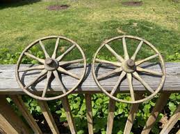 Antique Pair 10 Wooden Spoke Wheels