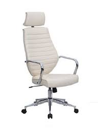 Executive office chair with a swivel seat for maximum workspace use. Office Chair Company Atlas Leather Effect Designer Chair Cream
