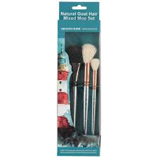 creative mark orted natural goat hair mop brush set of 3