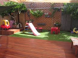 Place attractive and colorful items in your front yard, but don't over do it. Small Backyard Ideas For Kids Novocom Top