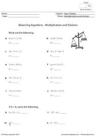 Balancing Equations Multiplication