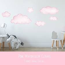 Pink Clouds Fabric Wall Decal