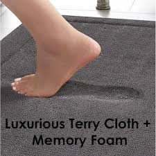 terry dark gray 24 in x 40 in microfiber memory foam 2 piece set lar