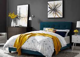 bedding colours that go with grey walls