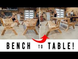 Diy Folding Bench Turns Into A Table