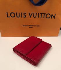louis vuitton red epi leather wallet lv