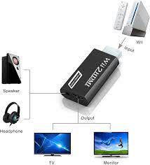 Wii naar HDMI-adapter, GANA Wii to HDMI 720/1080p HD converter adapter met  3,5 mm audio-uitgang Wii naar HDMI converter voor Wii Monitor Beamer TV :  Amazon.nl: Games
