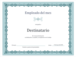 Diploma De Empleado Del Mes Diseño Cadena Azul