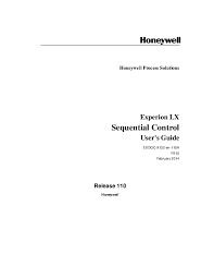 Pdf Honeywell Process Solutions Experion Lx Sequential