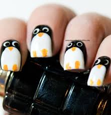 penguin nail art my nail polish