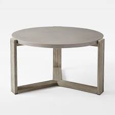 Round Concrete Gray Wood Outdoor Coffee
