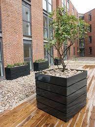 square modular grp planters from