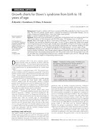 Pdf Growth Charts For Downs Syndrome From Birth To 18