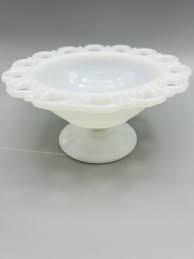 Vintage White Milk Glass Candy Dish