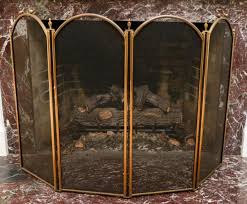 Antique Brass Fireplace Screen In