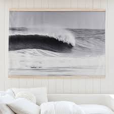 Black And White Wave Surf Mural