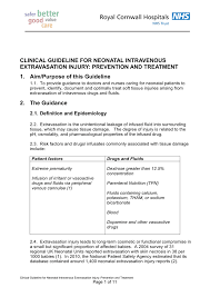 Clinical Guideline For Neonatal Intravenous Extravasation