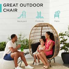Egg Wicker Indoor Outdoor Lounge Chair