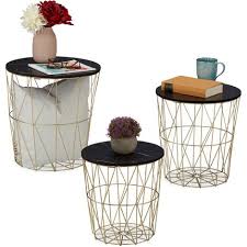 Relaxdays Basket Side Table Set 3