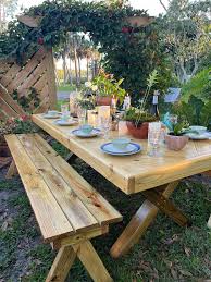 Solid Wood Picnic Table And Benches