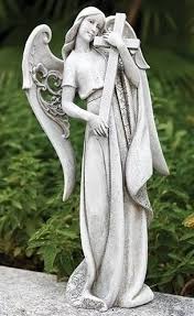 Garden Angel Holding Cross