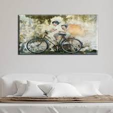 Old Bicycle Artistic Canvas Wall Painting