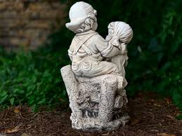 Buy Stone Children With Flowers Statue