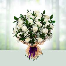 flower bouquet of white rose flowers