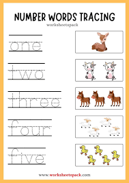 tracing number words 1 10 free