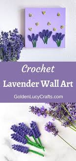 Lavender And Bees Crochet Wall Art