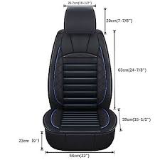 Rear Car Seat Covers Blue Pu Leather