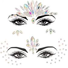 mermaid face gems jewels stickers for