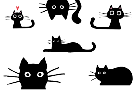 funny black cat clipart graphic by chic