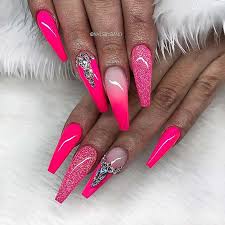Matte black chevron nails design is a trendy and modern idea. 23 Neon Pink Nails And Ideas For The Entire Summer Length Women Blog
