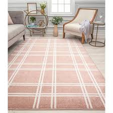isaac mizrahi 8 ft 3 in x 10 ft jaxon cm15a plaid geometric contemporary pink area rug
